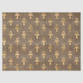 Gold Egyptian Ankh over Tan Decoupage Tissuepapier (Voorkant)