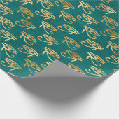 Gold Egyptian Eye of Horus Pattern Cadeaupapier (Hoek)