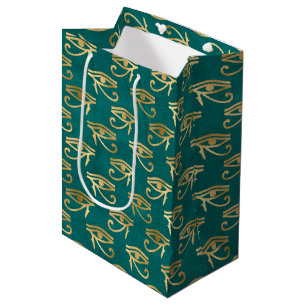 Gold Egyptian Eye of Horus Pattern Medium Cadeauzakje