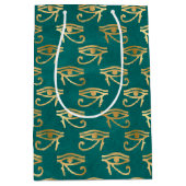 Gold Egyptian Eye of Horus Pattern Medium Cadeauzakje (Voorkant)
