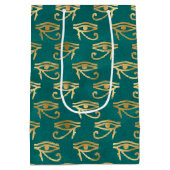 Gold Egyptian Eye of Horus Pattern Medium Cadeauzakje (Achterkant)