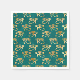 Gold Egyptian Eye of Horus Pattern Servet