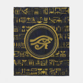 Gold Egyptian Eye of Horus - Wadjet Fleece Deken (Voorkant)
