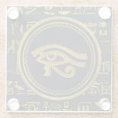 Gold Egyptian Eye of Horus - Wadjet Glazen Onderzetter (Achterkant)