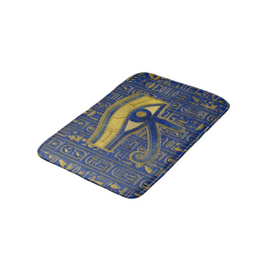 Gold Egyptian Eye of Horus - Wadjet Lapis Lazuli Badmat (Gekanteld)