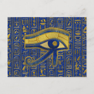 Gold Egyptian Eye of Horus - Wadjet Lapis Lazuli Briefkaart