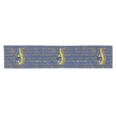 Gold Egyptian Eye of Horus - Wadjet Lapis Lazuli Korte Tafelloper (Horizontaal)