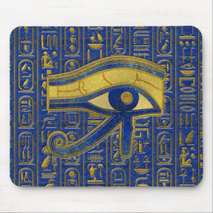 Gold Egyptian Eye of Horus - Wadjet Lapis Lazuli Muismat