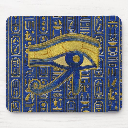 Gold Egyptian Eye of Horus - Wadjet Lapis Lazuli Muismat (Voorkant)