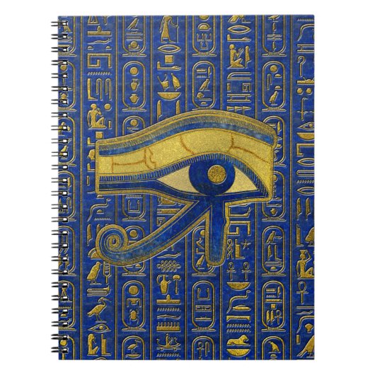Gold Egyptian Eye of Horus - Wadjet Lapis Lazuli Notitieboek (Voorkant)
