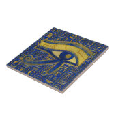 Gold Egyptian Eye of Horus - Wadjet Lapis Lazuli Tegeltje (Zijkant)