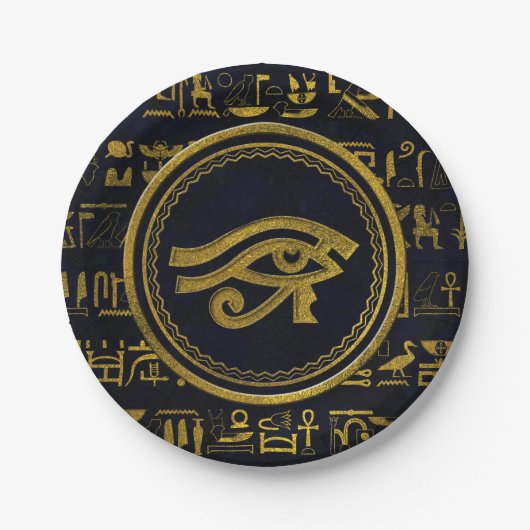 Gold Egyptian Eye of Horus - Wadjet Papieren Bordje (Voorkant)
