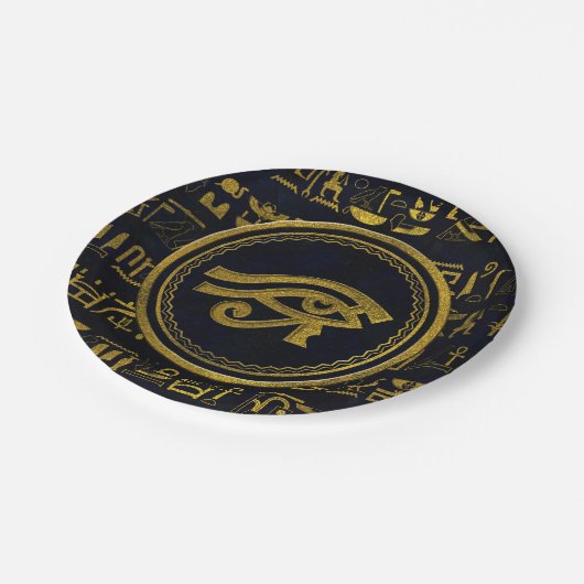 Gold Egyptian Eye of Horus - Wadjet Papieren Bordje (Gekanteld)
