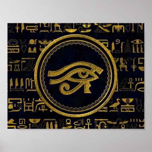 Gold Egyptian Eye of Horus - Wadjet Poster (Voorkant)