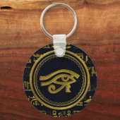 Gold Egyptian Eye of Horus - Wadjet Sleutelhanger (Voorkant)