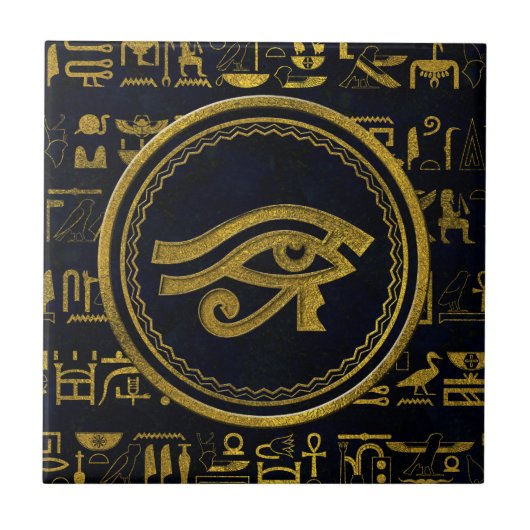 Gold Egyptian Eye of Horus - Wadjet Tegeltje (Voorkant)