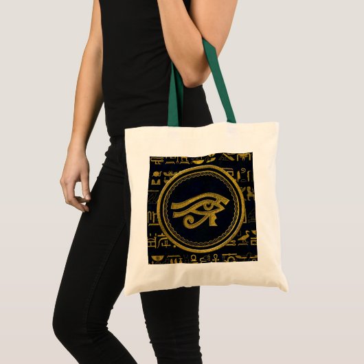 Gold Egyptian Eye of Horus - Wadjet Tote Bag (Voorkant (product))
