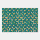 Gold Egyptian Hieroglyph Patronen Inpakpapier Vel (Voorkant 3)