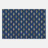 Gold Egyptian Hieroglyph Patronen Inpakpapier Vel (Voorkant)
