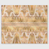 Gold Egyptian Hieroglyphics Antiek Flowers Cadeaupapier (Vlak)