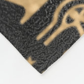 Gold Egyptian Hieroglyphics on Black Fleece Deken (Hoek)