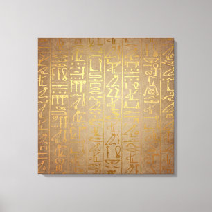  Gold Egyptian Hieroglyphics Paper Print