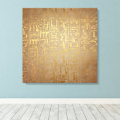  Gold Egyptian Hieroglyphics Paper Print (Insitu (Houten vloer))
