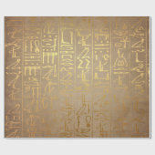 Gold Egyptian Hieroglyphics Paper Print Cadeaupapier (Vlak)