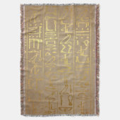  Gold Egyptian Hieroglyphics Paper Print Deken (Voorkant Verticaal)