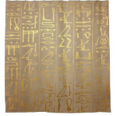  Gold Egyptian Hieroglyphics Paper Print Douchegordijn (Voorkant)