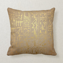  Gold Egyptian Hieroglyphics Paper Print Kussen