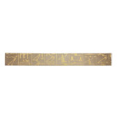Gold Egyptian Hieroglyphics Paper Print Satijnen Lint (Voorkant)