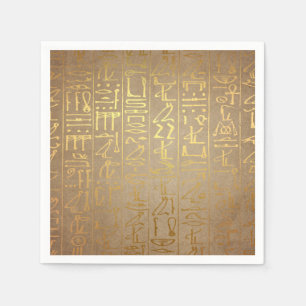 Gold Egyptian Hieroglyphics Paper Print Servet