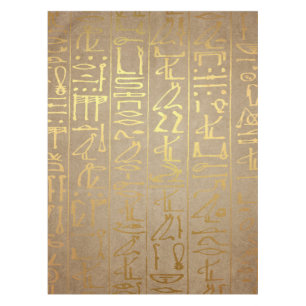 Gold Egyptian Hieroglyphics Paper Print Tafelkleed
