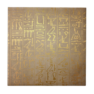  Gold Egyptian Hieroglyphics Paper Print Tegeltje