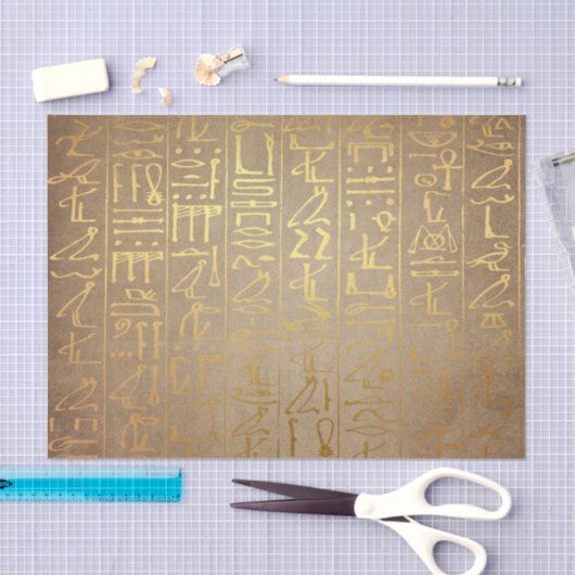  Gold Egyptian Hieroglyphics Paper Print Tissuepapier (Craft)