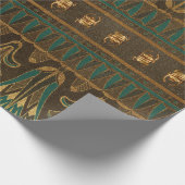 Gold Egyptian Hieroglyphics Papyrus Antiek Leafs Cadeaupapier (Hoek)