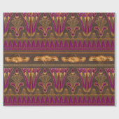 Gold Egyptian Hieroglyphics Papyrus Scarab Floral Cadeaupapier (Vlak)