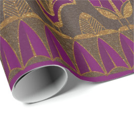 Gold Egyptian Hieroglyphics Papyrus Scarab Floral Cadeaupapier