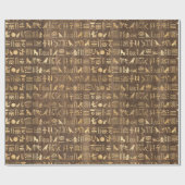 Gold Egyptian Hieroglyphs op Brown Cadeaupapier (Vlak)