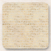 Gold Egyptian Hieroglyphs op Ivory Bier Onderzetter (Voorkant)