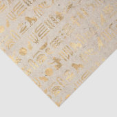 Gold Egyptian Hieroglyphs op Ivory Decoupage Tissuepapier (Detail)