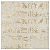 Gold Egyptian Hieroglyphs op Ivory Stof (Close Up)