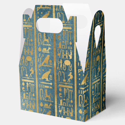  Gold Egyptian Paper Print Bedankdoosjes (Geopend)