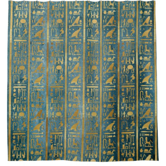  Gold Egyptian Paper Print Douchegordijn (Voorkant)