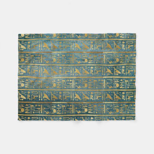 Gold Egyptian Paper Print Fleece Deken (Voorkant (Horizontaal))