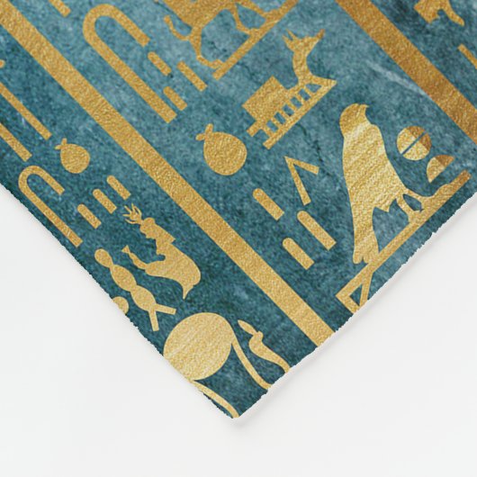  Gold Egyptian Paper Print Fleece Deken (Hoek)
