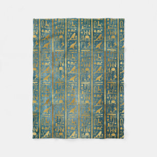  Gold Egyptian Paper Print Fleece Deken