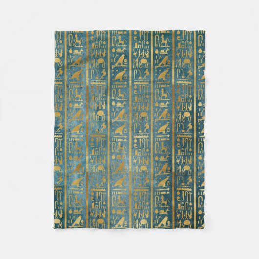  Gold Egyptian Paper Print Fleece Deken (Voorkant)