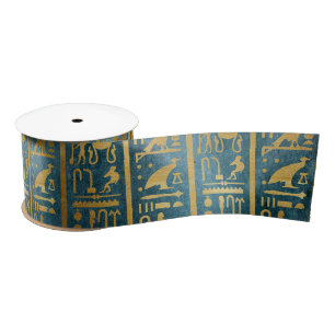  Gold Egyptian Paper Print Satijnen Lint